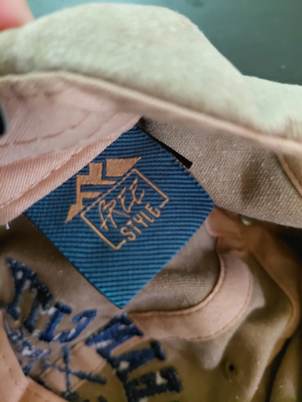Freestyle Tan Cap with Navy Tag